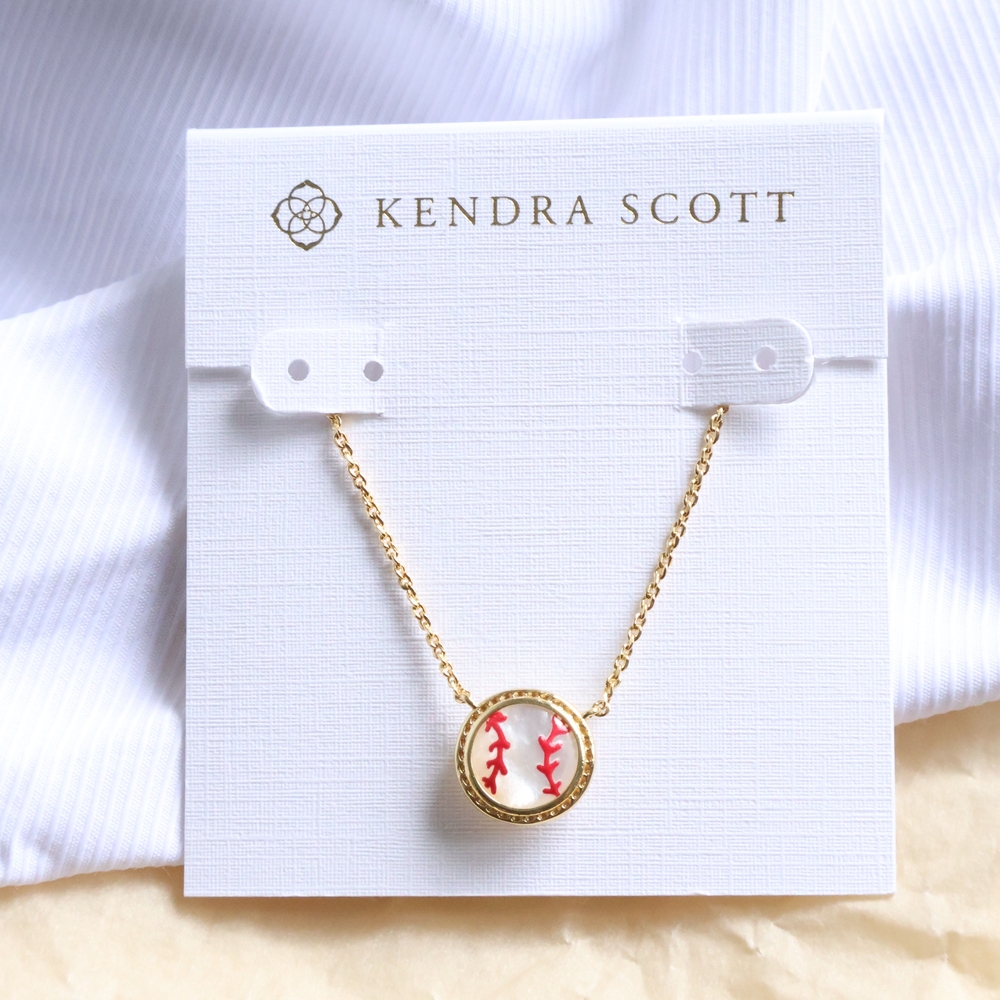 Kendra Scott Baseball Pendant Necklace NEW